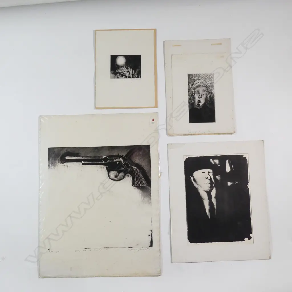 Four monochrome etchings Image 1++