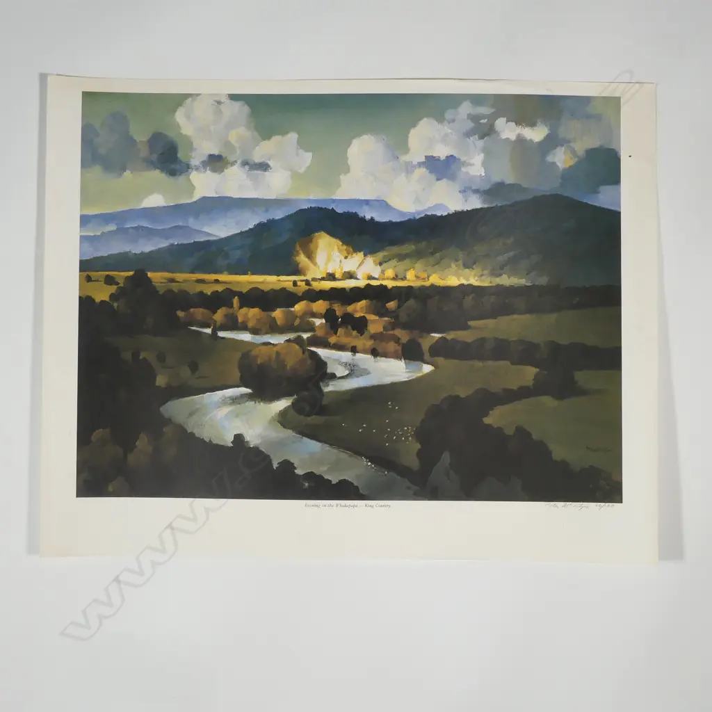Peter McIntyre (1910-1995) 'Evening on the Whakapapa - King Country' Image 1++