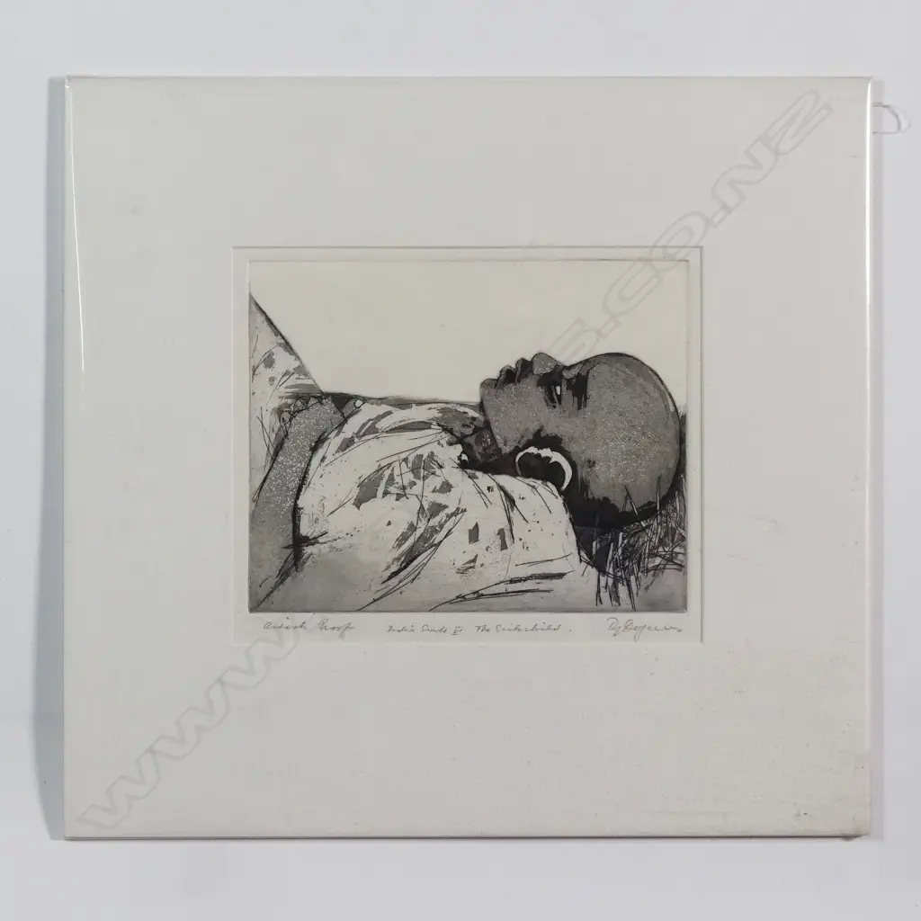 Roy Dalgarno 'Indian suite VI - The sick child' artist proof etching Image 1++