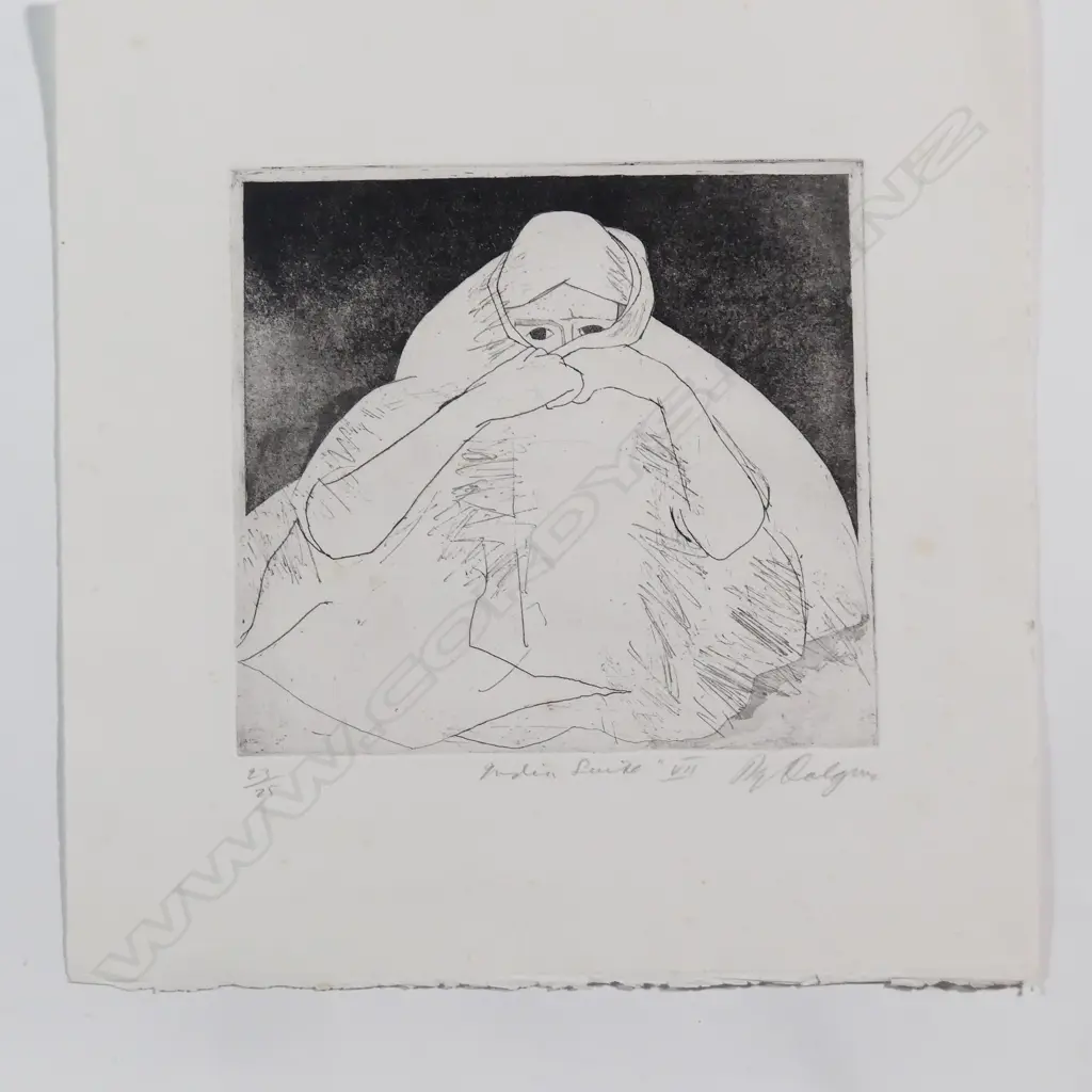 Roy Dalgarno 'Indian suite VII' etching Image 1++