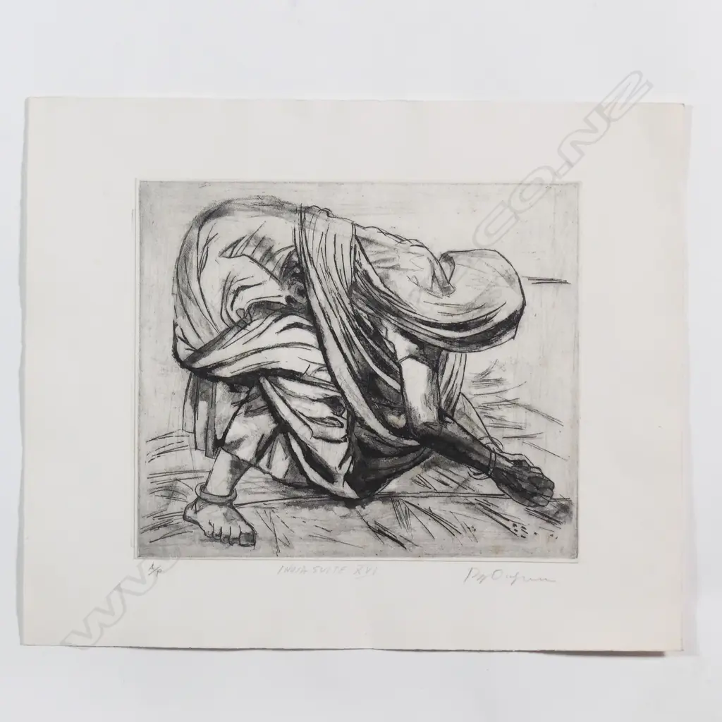 Roy Dalgarno 'India suite XVI' (Gathering Jute) artist proof etching Image 1++