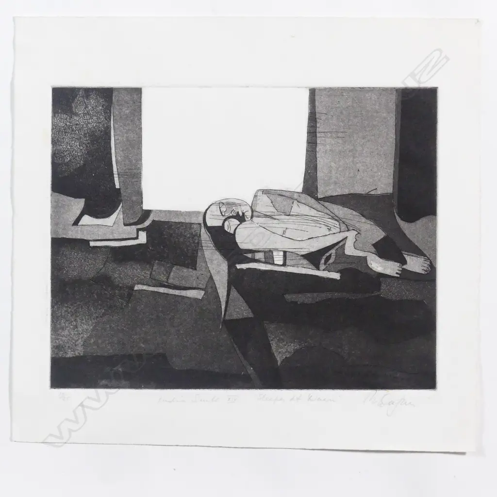 Roy Dalgarno 'Indian suite XIV - Sleeper at Dawn' etching Image 1++