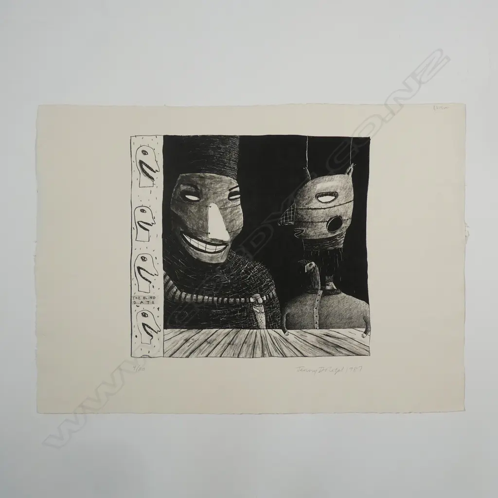 Jenny Dolezel (b. 1964) 'The Blind Date' lithograph Image 1++
