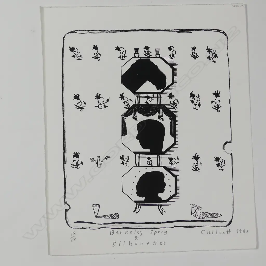 Gavin Chilcott (b. 1950) 'Berkeley Sprig & Silhouettes' lithograph Image 1++