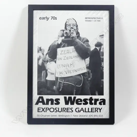 Ans Westra 'early 70's' retrospective II exhibition lithographic poster 1984. Framed under glass