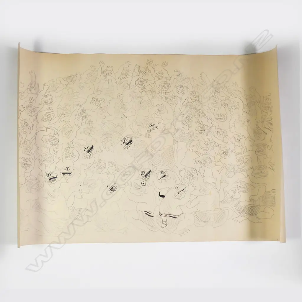 Theo Schoon (1915 - 1985) untitled sketch - dancing frogs Image 1++