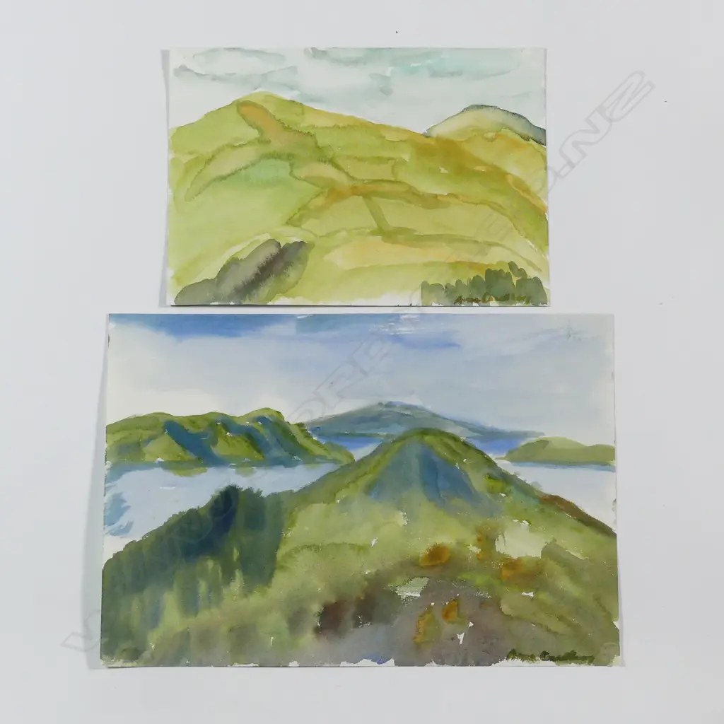 Anna Caselberg (1942-2004) two watercolour landscapes Image 1++
