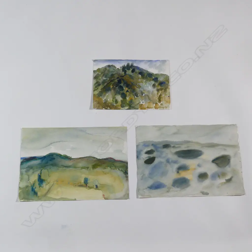 Anna Caselberg (1942-2004) three watercolour landscapes Image 1++