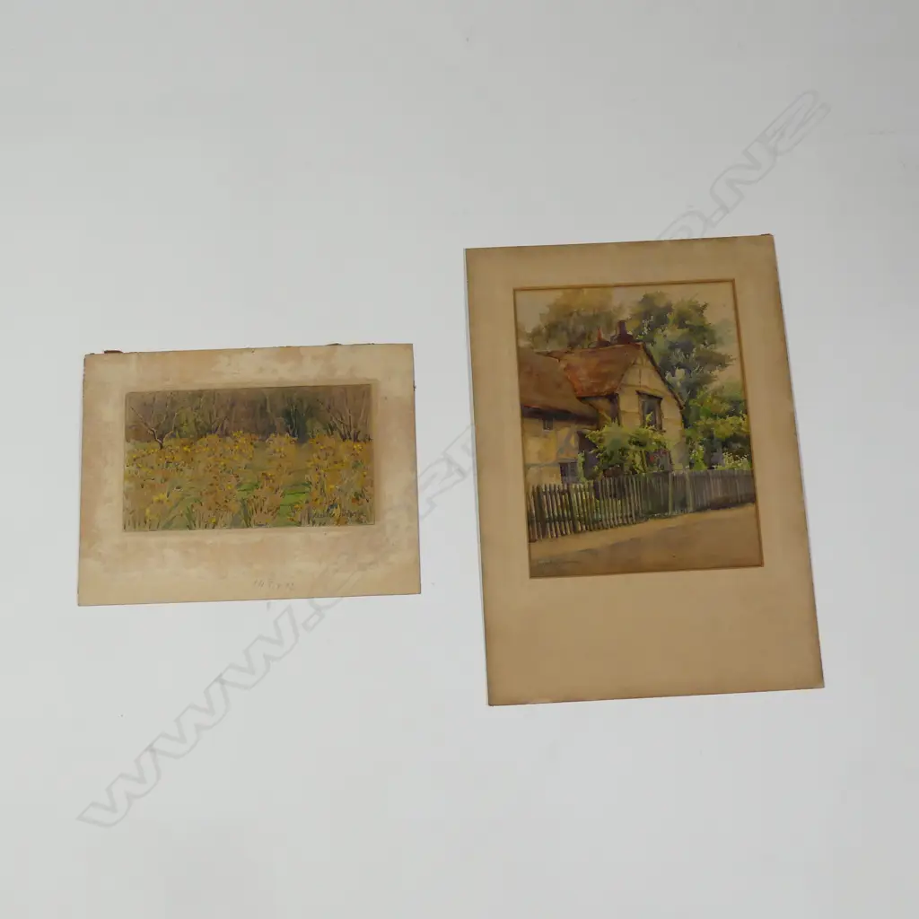 Lucretia Johnson (1800-1900) Two watercolours Image 1++