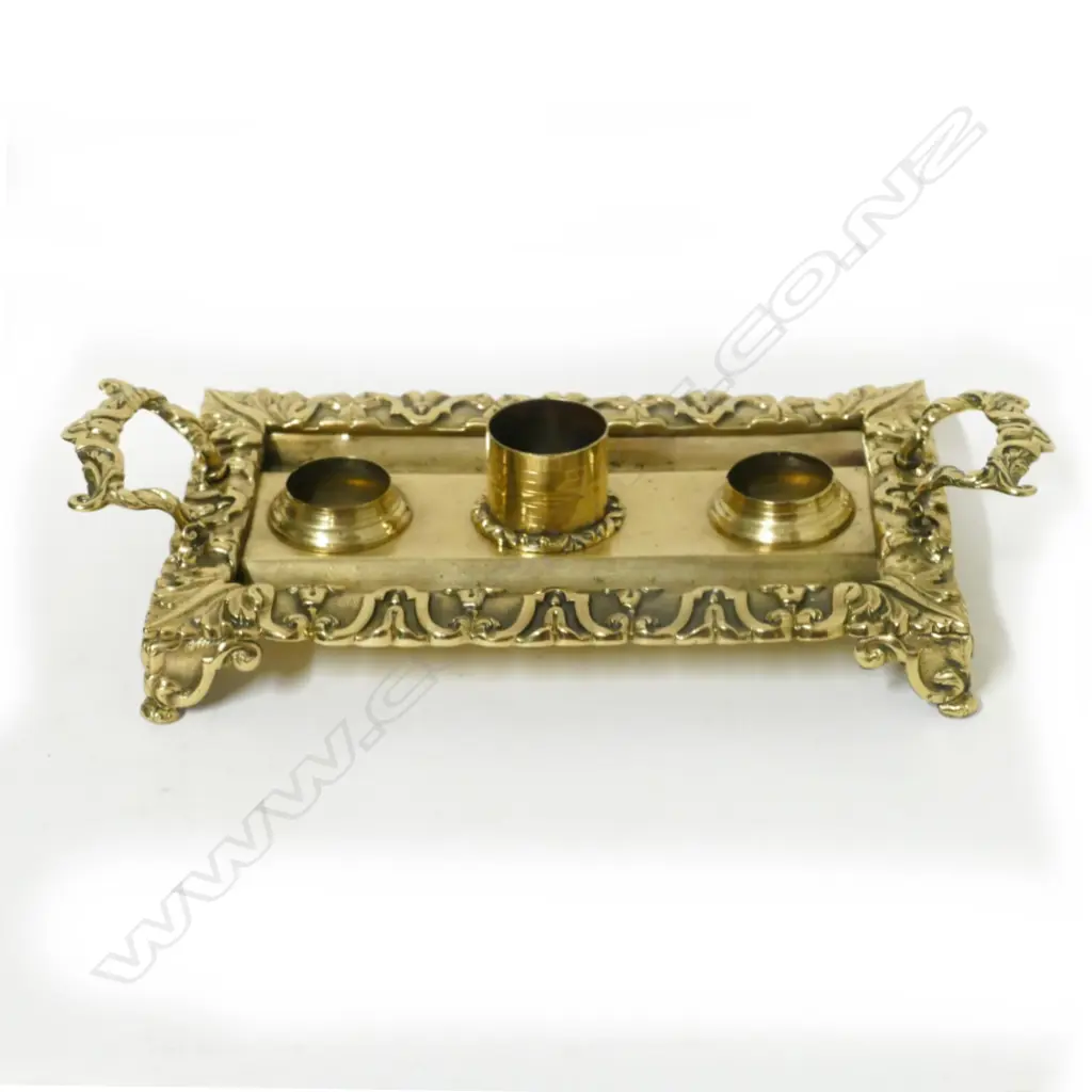 A 19thC brass standish Image 1++