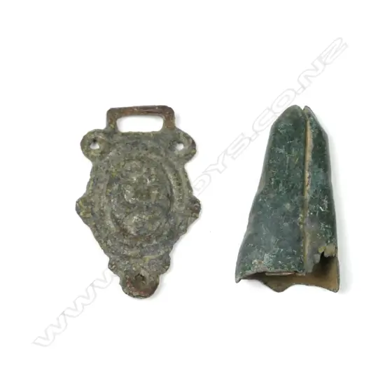 A decorative Roman military bronze belt stud