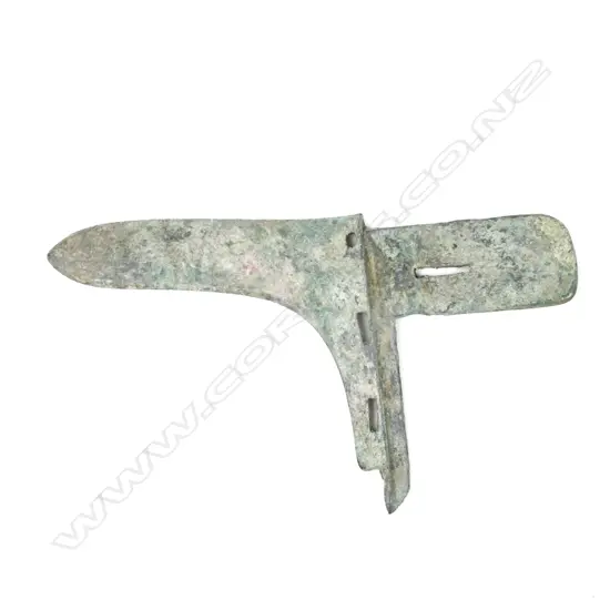 An archaic Chinese bronze halberd
