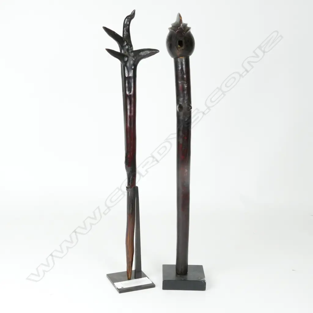 Two African wooden clubs Image 1++