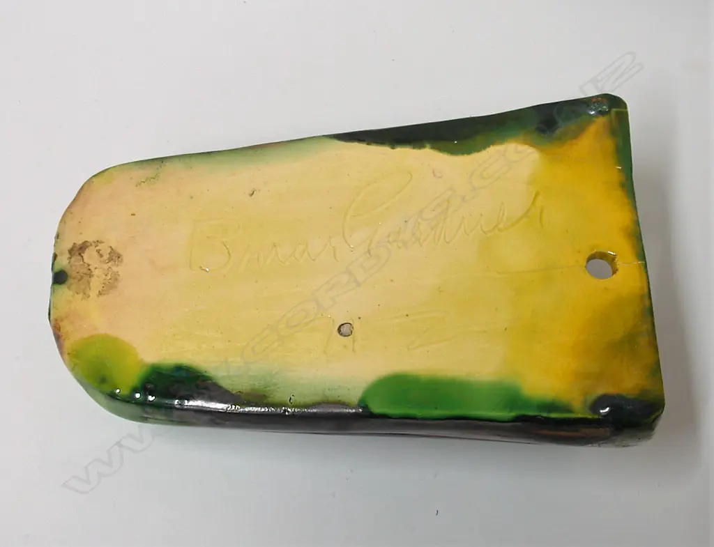 A large Briar Gardner wall pocket vase glazed in emerald green Image 1++