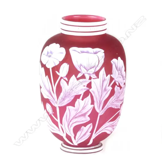 A Victorian Thomas Webb cameo glass vase
