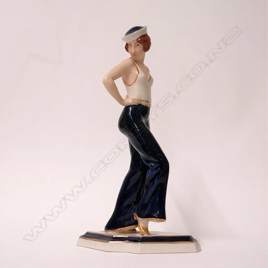 A Royal Dux Art Deco model of a sailor girl Image 1++
