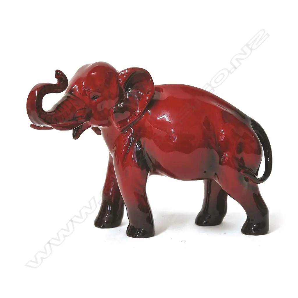 A vintage Royal Doulton flambé model of an elephant Image 1++