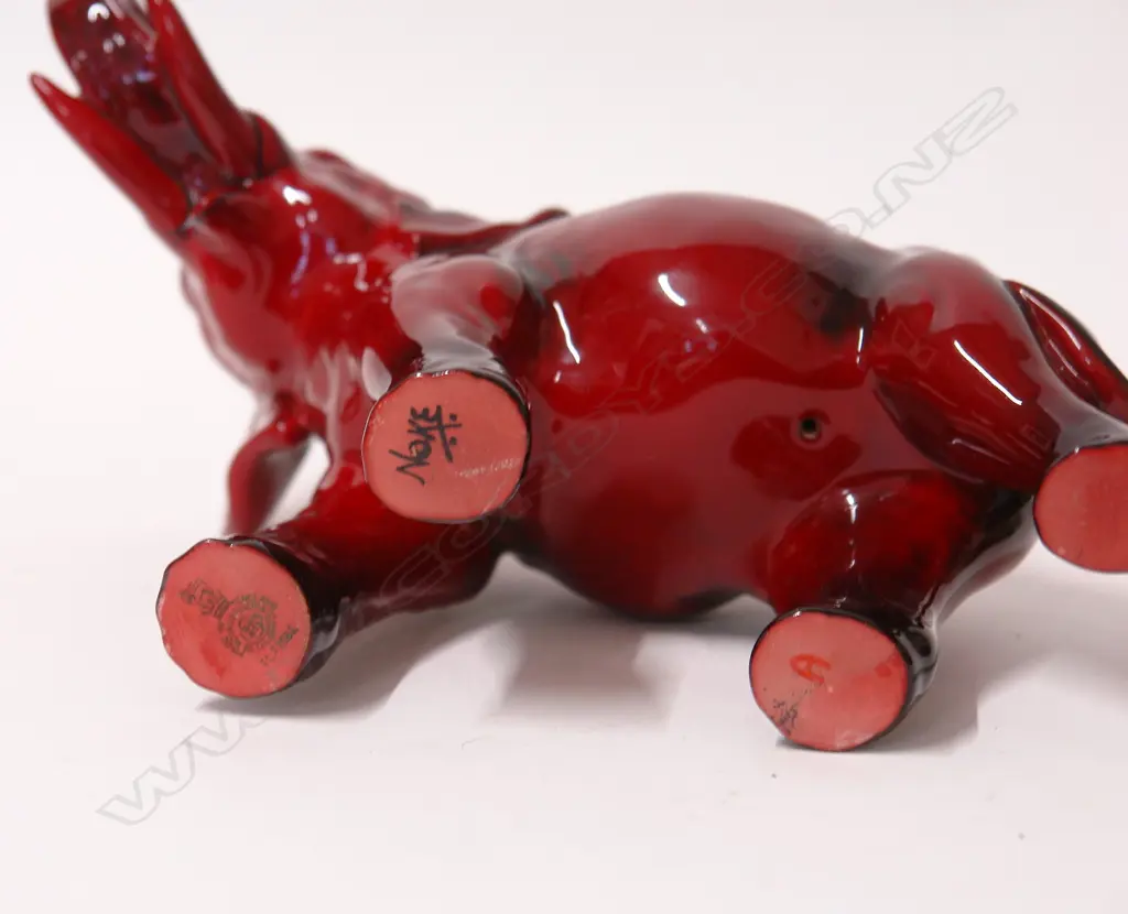 A vintage Royal Doulton flambé model of an elephant Image 1++