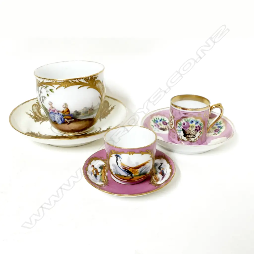 Three Continental cups and saucers Image 1++