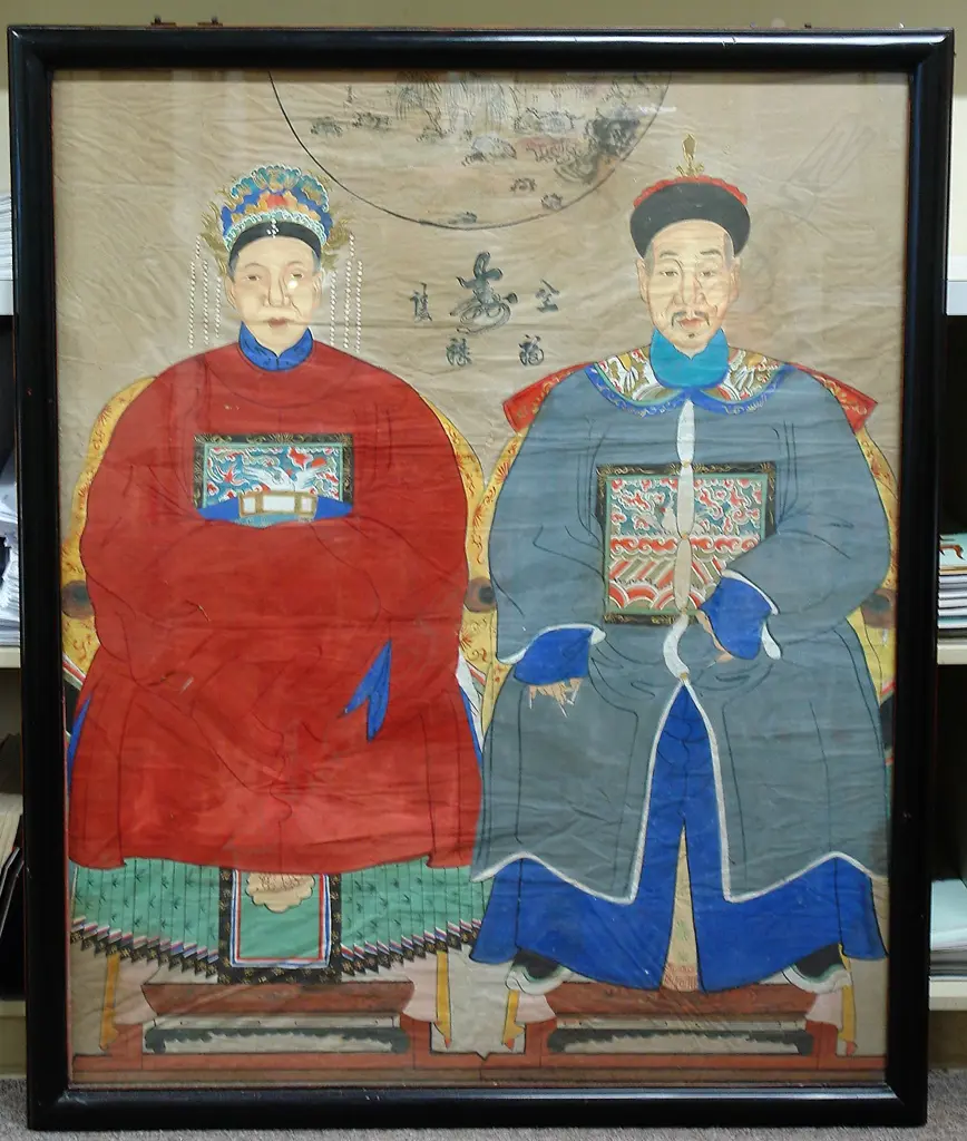 A Chinese hand painted ancestor painting Image 1++