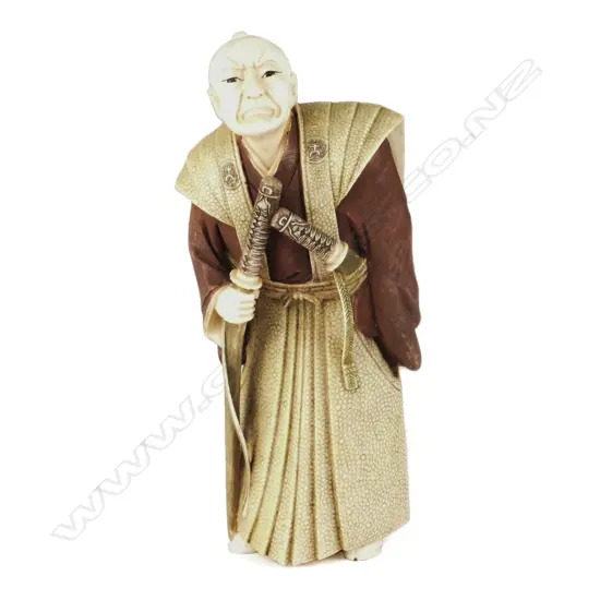 A Japanese Tokyo School ivory figure of a samurai