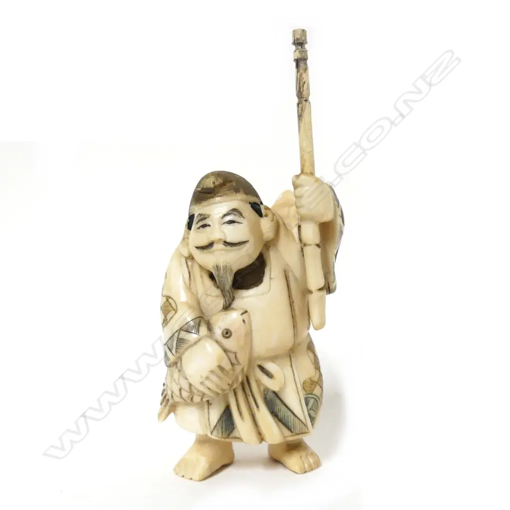 A Japanese ivory netsuke of Ebisu Image 1++