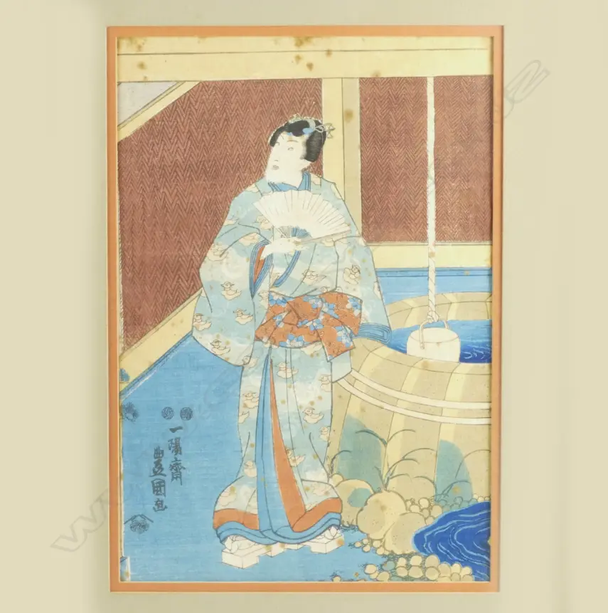 An ukiyo-e woodblock print by Kunisada Utagawa (Toyokuni III) (1785-1864) Image 1++