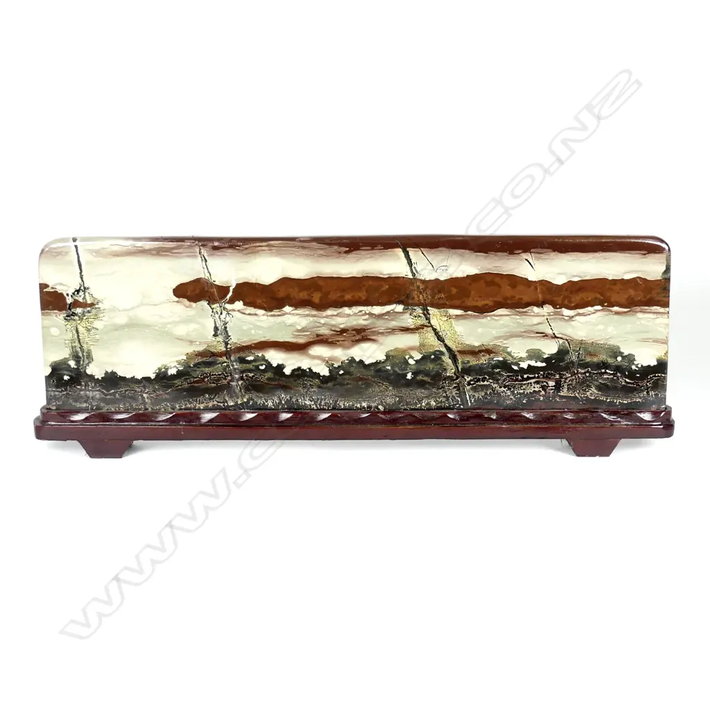 A large heavy Oriental hardstone panel Image 1++