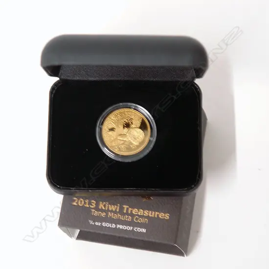 An N.Z. 2013 'Kiwi Treasures Tane Mahuta' $10 gold proof coin