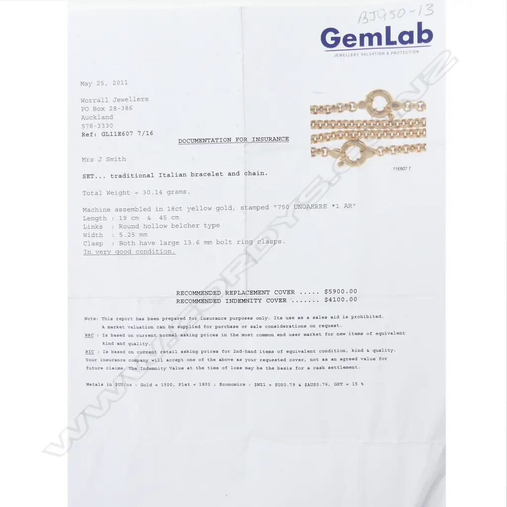 An 18ct. gold necklace and bracelet Image 1++