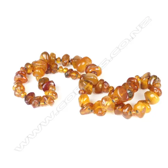 A Baltic amber nugget necklace