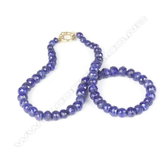 A sapphire bead necklace