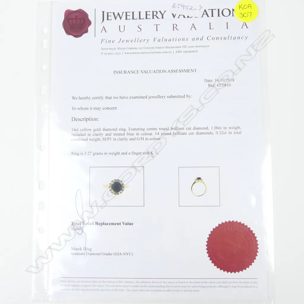 A 14ct. gold and diamond ring Image 1++