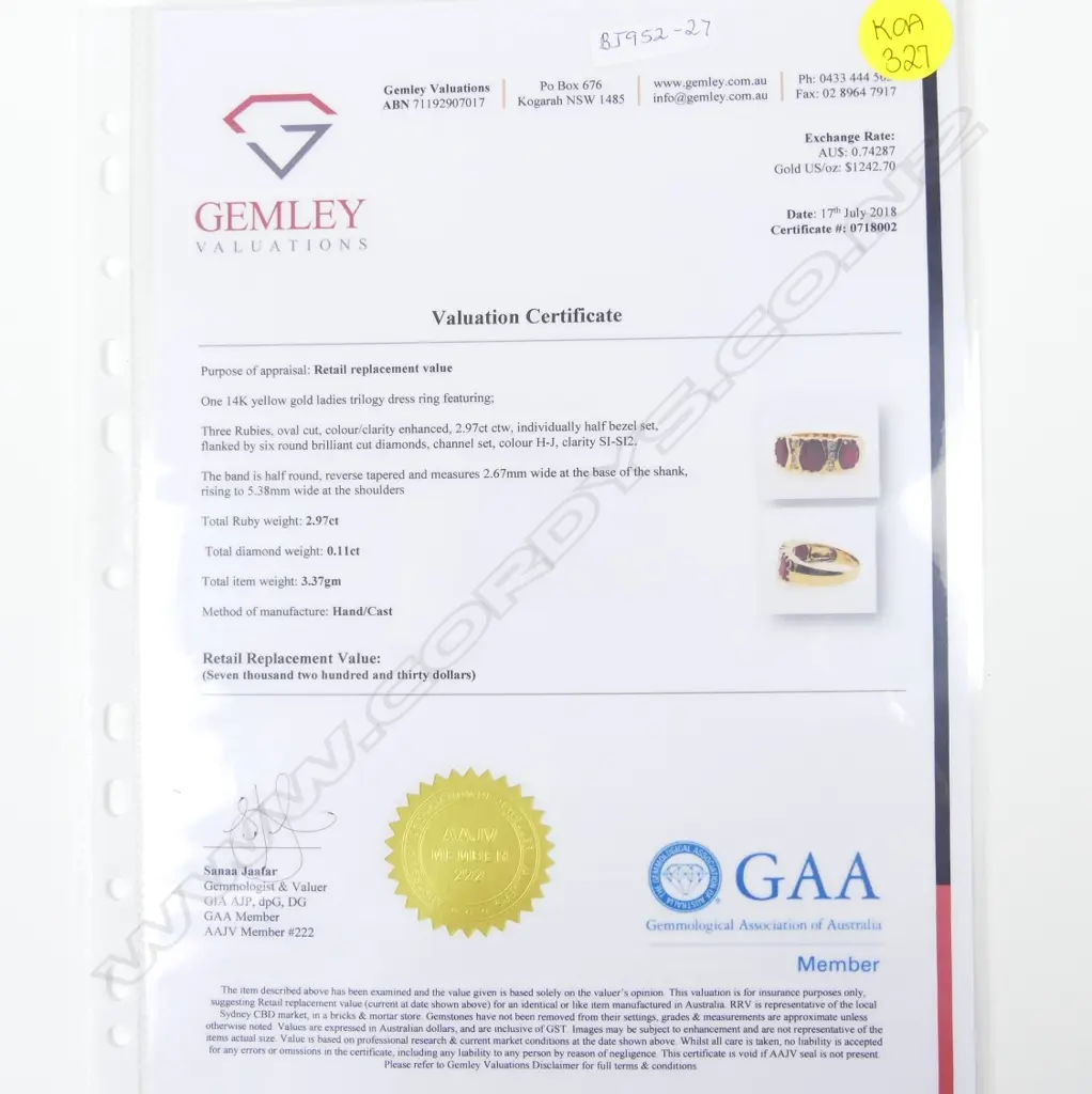 A 14ct. gold ruby and diamond ring Image 1++