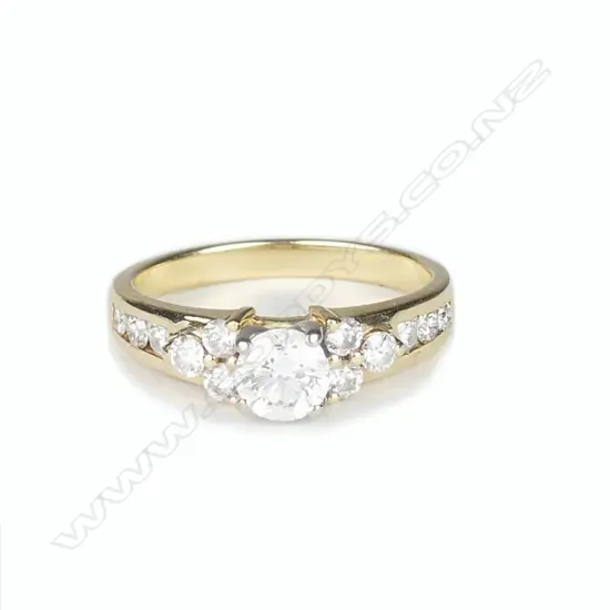 A 14ct. gold and diamond ring