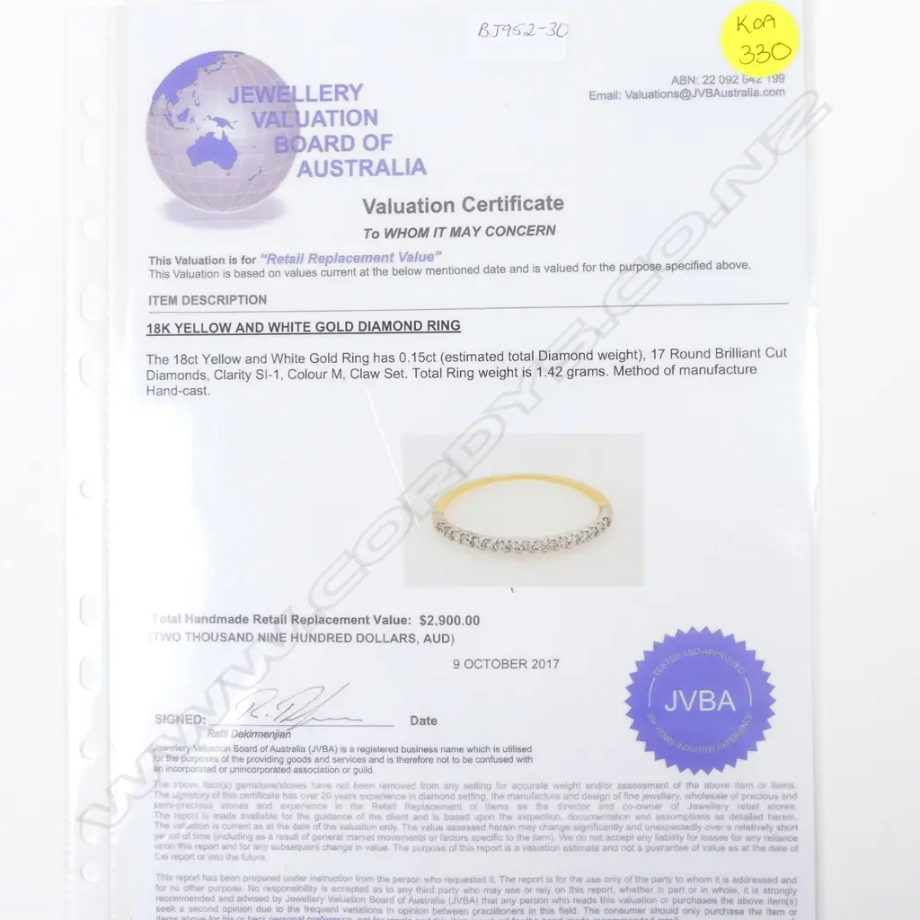 An 18ct. gold and diamond set band Image 1++