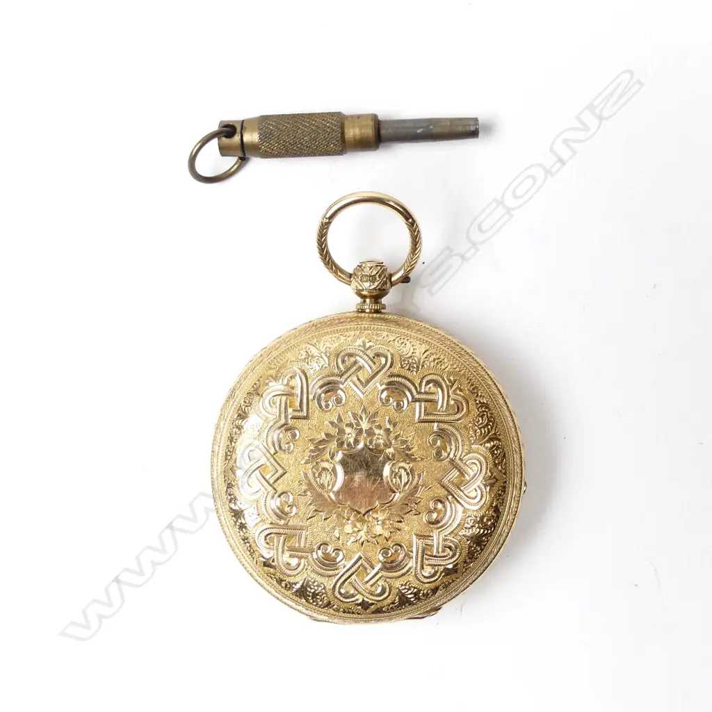 An 18ct. gold full hunter pocket watch Image 1++