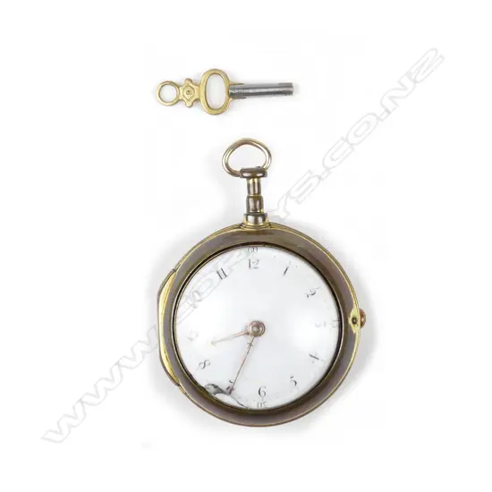 An 18thC pair cased verge pocket watch