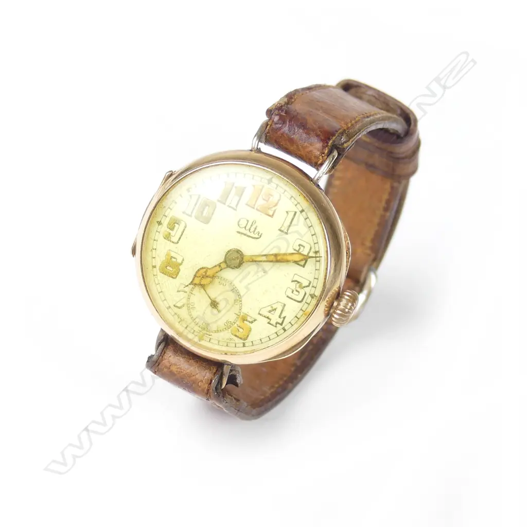 An Alty WWI period 14ct. gold wristwatch Image 1++