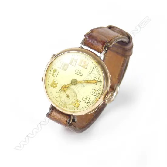 An Alty WWI period 14ct. gold wristwatch