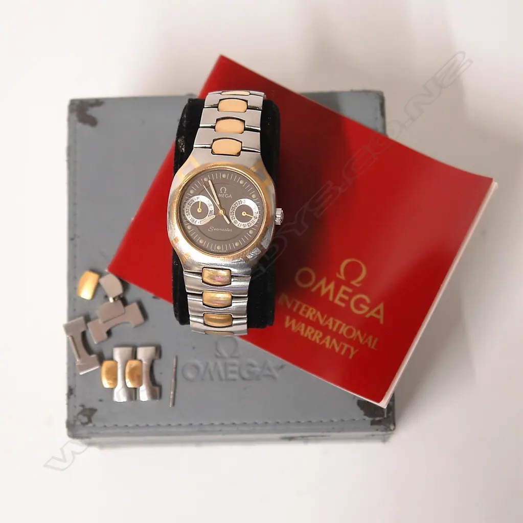 A 1980s vintage Omega Seamaster Polaris steel and gold chrono gent's wristwatch Image 1++