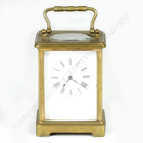 A late 19thC French brass cased carriage clock