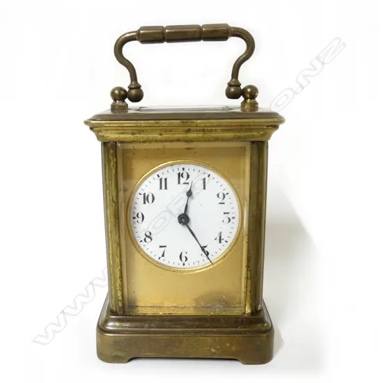 A small brass carriage clock