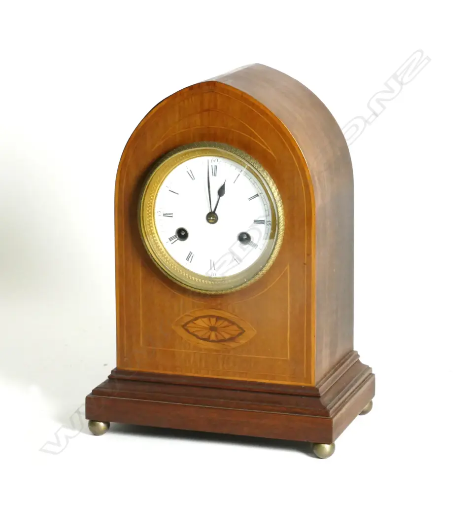 An Edwardian Sheraton Revival lancet clock Image 1++