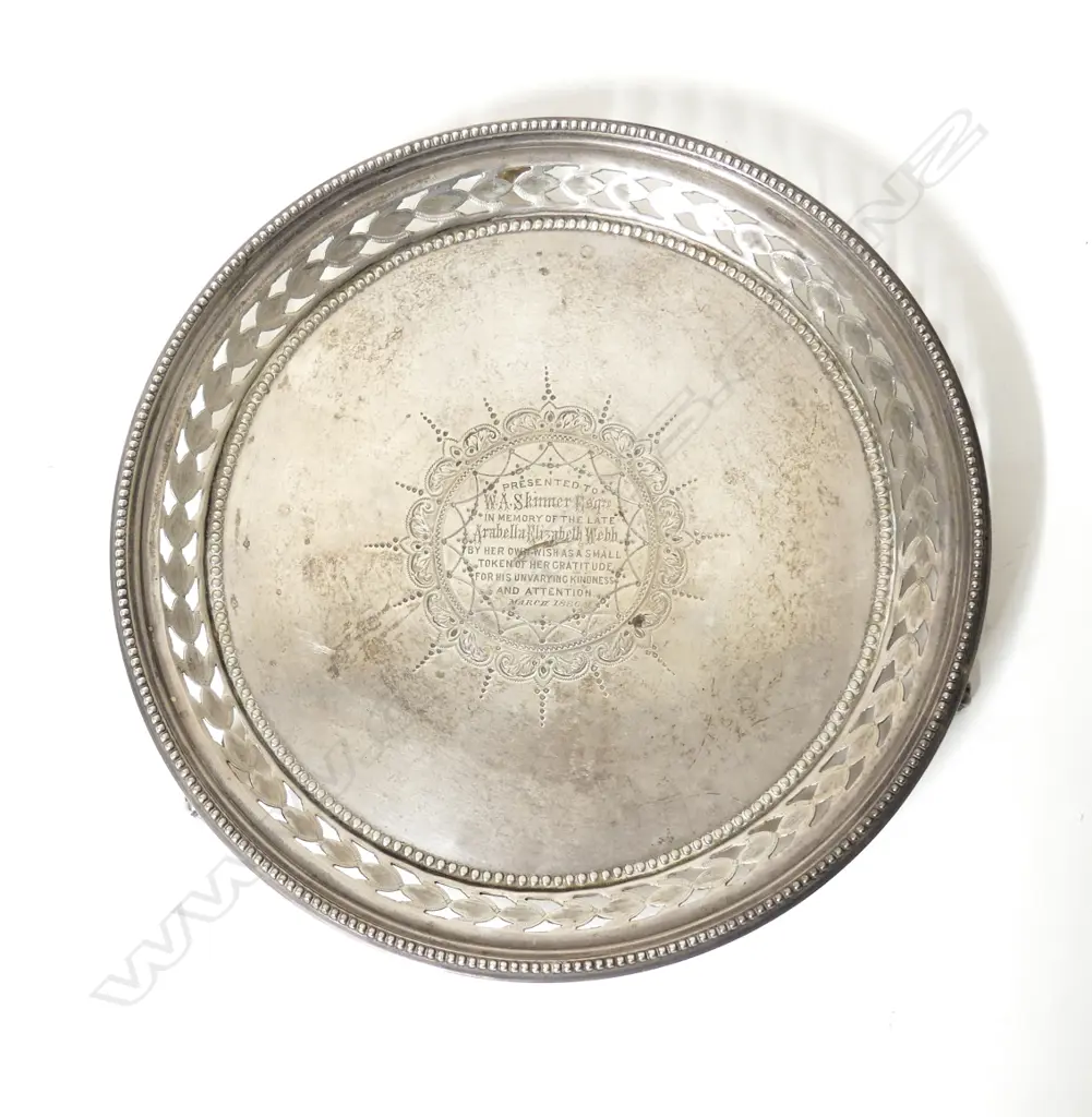 A Victorian silver waiter Image 1++