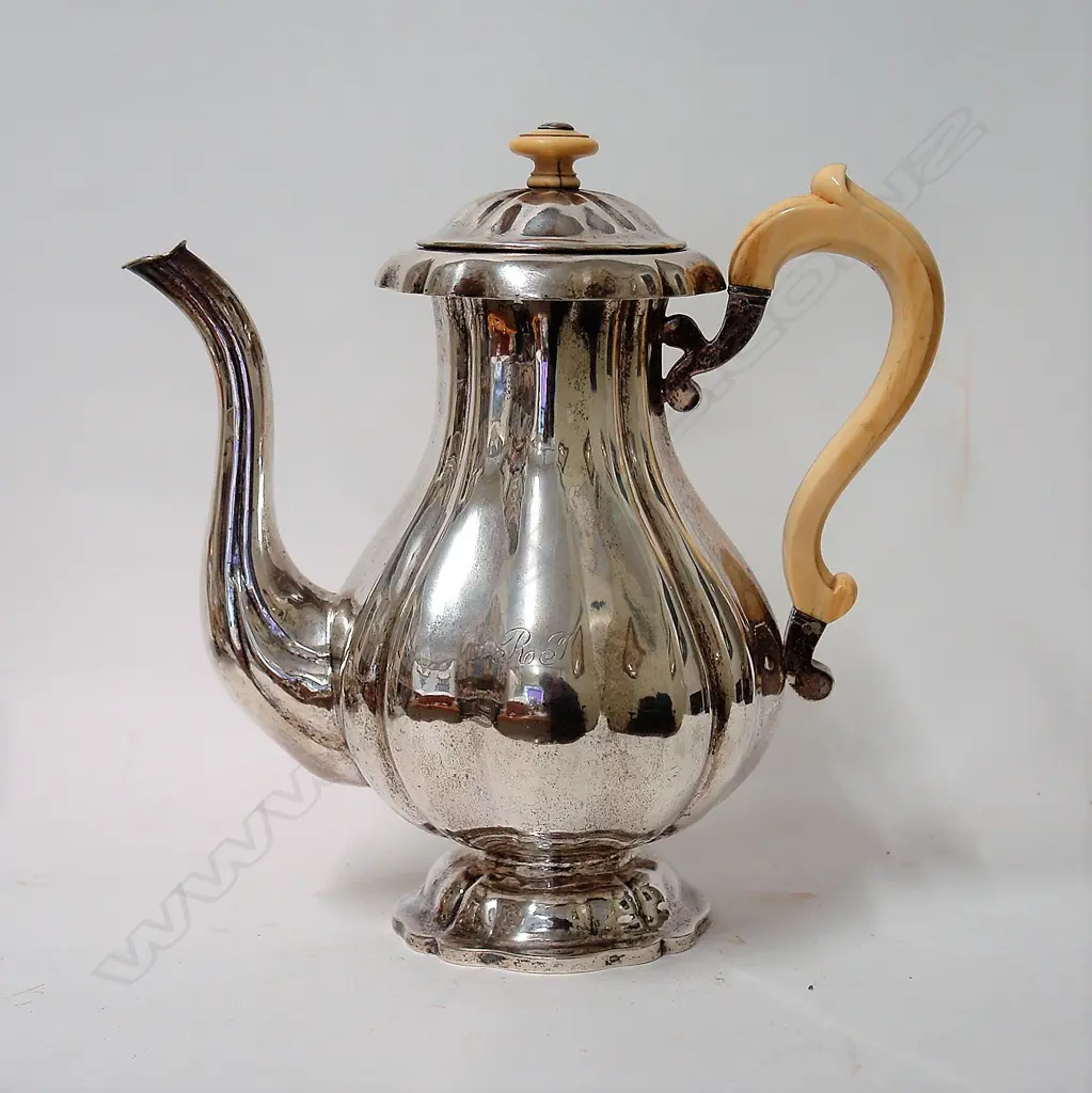 A 19thC Austrian silver coffee pot Image 1++