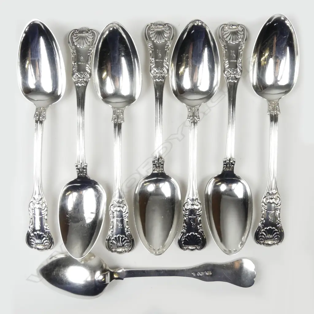 Eight George IV Scottish silver tablespoons Image 1++