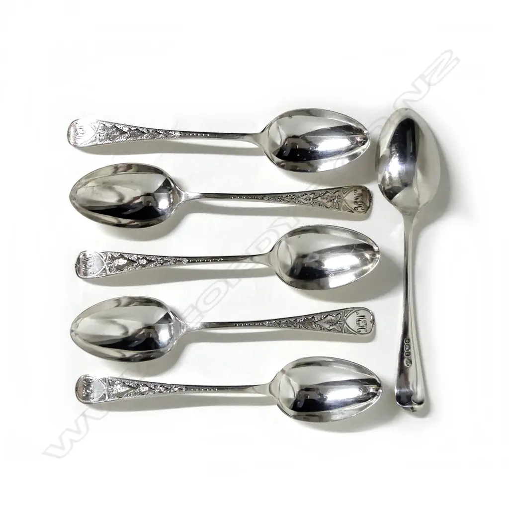 Six silver teaspoons Image 1++