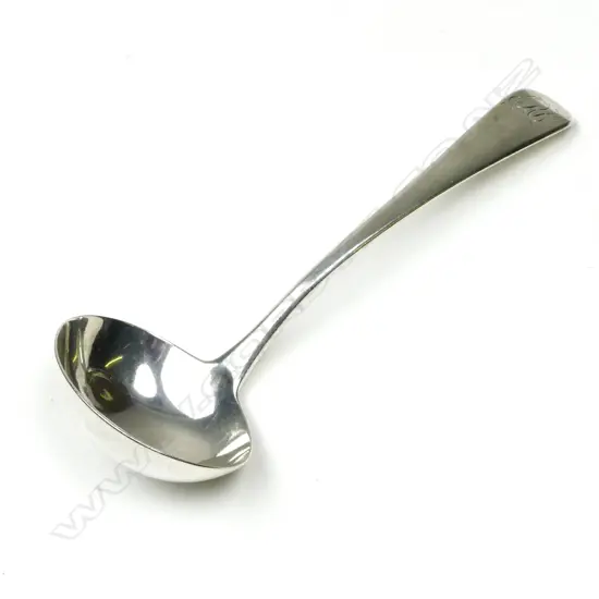 A Georgian Old English silver sauce ladle