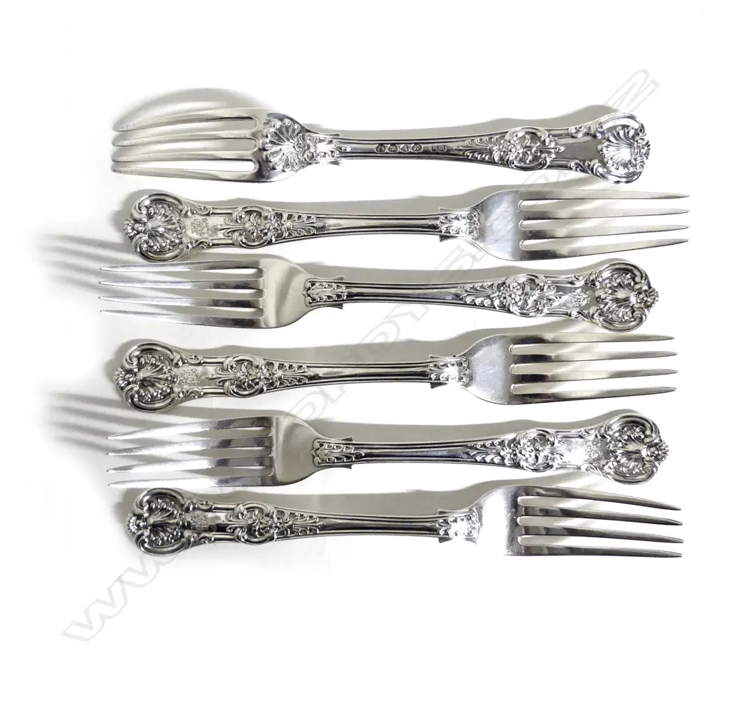 Six William IV silver forks Image 1++